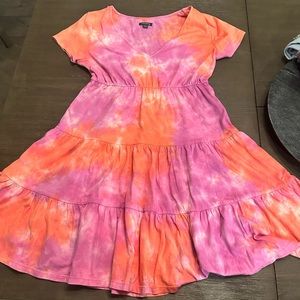 Wild Fable Orange and Pink Tie Dye Dress Size Medium